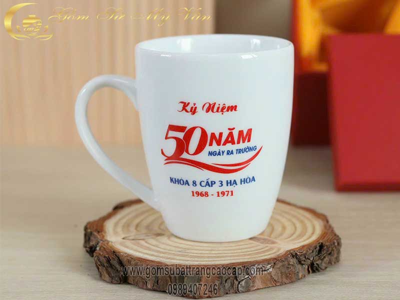 Cốc sứ trắng nhiều mẫu in logo theo yêu cầu Gốm Sứ Bát Tràng