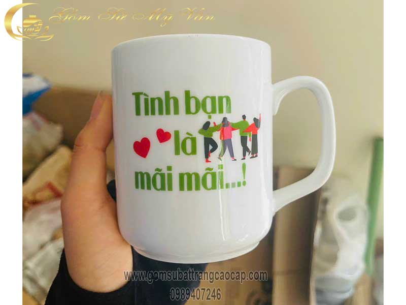 Cốc sứ trắng nhiều mẫu in logo theo yêu cầu Gốm Sứ Bát Tràng