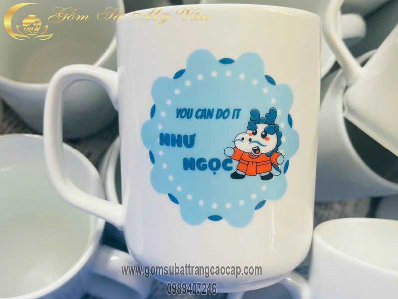 Cốc sứ trắng nhiều mẫu in logo theo yêu cầu Gốm Sứ Bát Tràng