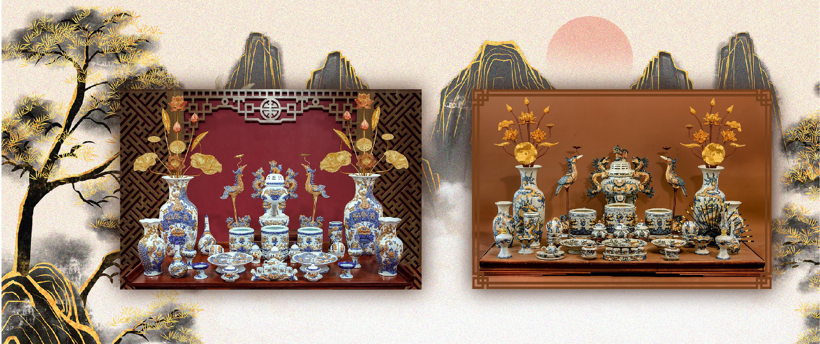 Phục vụ các món ăn và cốc