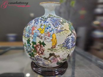 Bình hút tài lộc Bách Nhi Bách Phúc cao 43cm- vẽ vàng 24k- đun khử cao cấp gốm sứ Bát Tràng