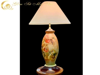 Đèn Ngủ Trái Hồng Chim Sẻ Gốm Sứ Bát Tràng Cao Cấp