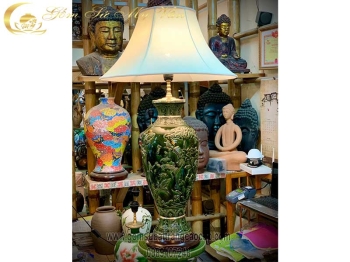 Đèn Ngủ Vân Nổi Gốm Sứ Bát Tràng Cao Cấp