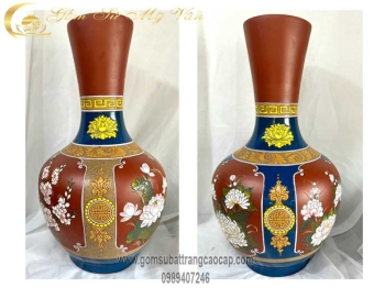 Lọ Gốm dáng Tỏi Cổ Thẳng số 1 Gốm Sứ Bát Tràng