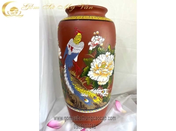 Lọ Gốm dáng Ống Dù Gốm Sứ Bát Tràng