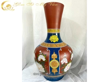 Lọ Gốm dáng Tỏi Cổ Thẳng số 1 Gốm Sứ Bát Tràng