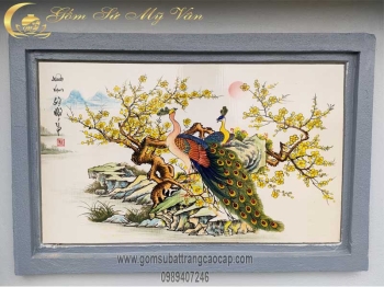 Tranh Ghép Sứ Công Mai Gốm Sứ Bát Tràng