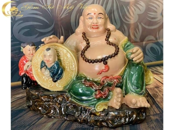 Tượng Di Lặc Tiểu Đồng Hoan Hỷ Gốm Sứ Bát Tràng